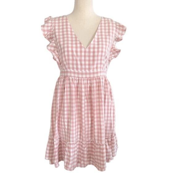 Jack by BB Dakota Gingham Pink and‎ White Dress Size 2 - Picture 2 of 9